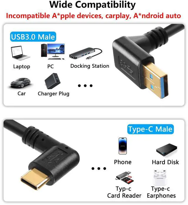 Alt view image 6 of 7 - BUCIER 90 Degree USB Type C Spring Cable 5Gbps Retractable USB3.0 to USB C Charging Cable and Data Transfer for Phone, Tablet, Other USB C Devices (Up)
