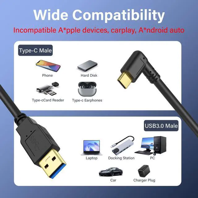 Alt view image 5 of 7 - BUCIER USB Type C Coiled Cable 5Gbps Retractable 90 Degree USB3.0 to USB C Charging Cable and Data Transfer for Phone, Tablet, Other USB C Devices (M to R)