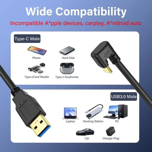 Alt view image 4 of 7 - BUCIER USB Type C Coiled Cable 5Gbps Retractable 90 Degree USB3.0 to USB C Charging Cable and Data Transfer for Phone, Tablet, Other USB C Devices (M to U)