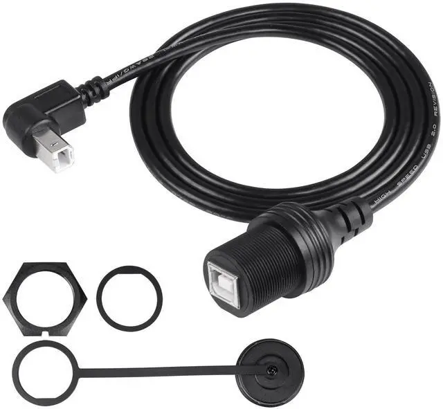 Main image of BUCIER USB 2.0 Type-B 90 Degree Printer Cable,Waterproof Type B Flush Mount Car Mount Extension Printer Cable,for Car Truck Boat Motorcycle Dashboard,Sync Printing and Data Transferring (Down 1M)