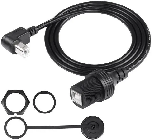 Main image of BUCIER USB 2.0 Type-B 90 Degree Printer Cable,Waterproof Type B Flush Mount Car Mount Extension Printer Cable,for Car Truck Boat Motorcycle Dashboard,Sync Printing and Data Transferring (UP 1M)