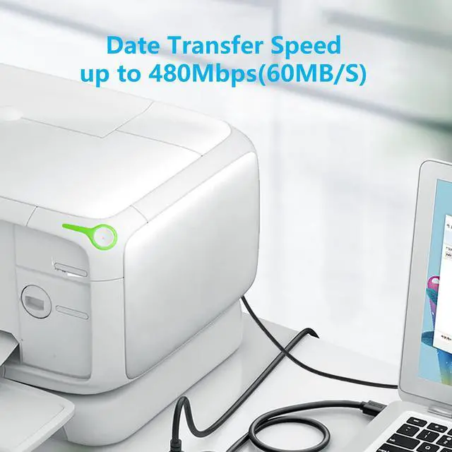 Alt view image 7 of 7 - BUCIER USB C Printer Cable, USB C to USB B Printer Cable, USB B 2.0 Female to USB C Male 90 Degree Printer Cable for Printers,Scanner,MIDI Controller DJ Controller(- 0.3M)