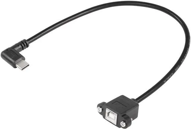 Main image of BUCIER USB C to USB B Printer Cable with Panel Mount Screw Holes, 0.3M, Male-to-Female, 480 Mbps, Compatible with Printer, MIDI & DJ Controller