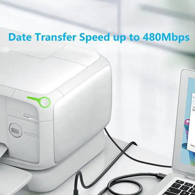 Alt view image 5 of 7 - BUCIER USB C to USB B Printer Cable with Panel Mount Screw Holes, 0.3M, Male-to-Female, 480 Mbps, Compatible with Printer, MIDI & DJ Controller