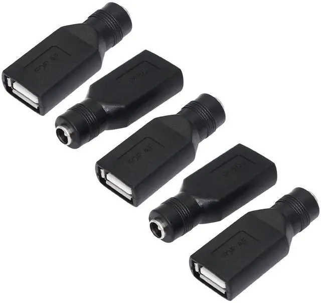 Alt view image 4 of 6 - BUCIER USB 2.0 A Female to DC 5.5x2.1mm Power Adapter, Nickel-Plated Connector, Corrosion-Resistant, 5 PCS Interchangeable Plugs