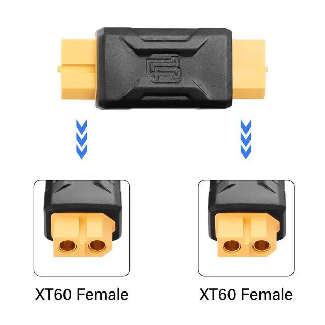 Alt view image 2 of 6 - BUCIER 2 Pack XT60 Female to Female Connector Adapter XT60 Wireless Adapter for RC FPV Toy Car Plane Drone Battery (Female to Female)