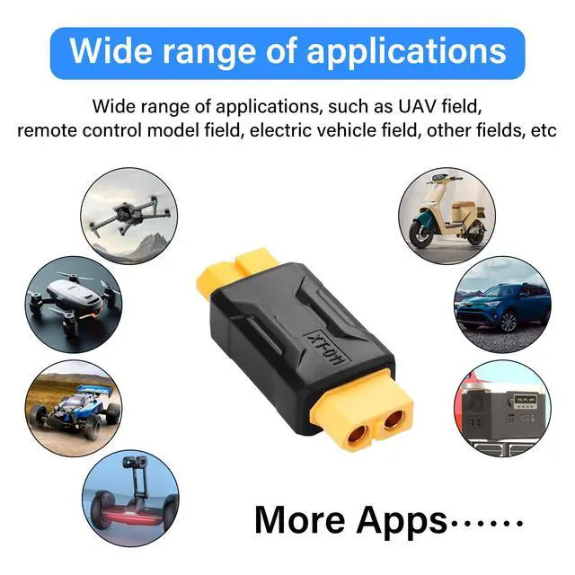 Alt view image 4 of 6 - BUCIER 2 Pack XT60 Female to Female Connector Adapter XT60 Wireless Adapter for RC FPV Toy Car Plane Drone Battery (Female to Female)