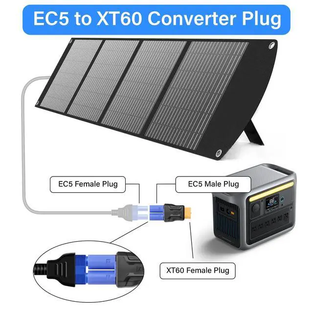 Alt view image 4 of 6 - BUCIER 2 Pack EC5 to XT60 Connector Adapter Wireless for RC FPV Drone Car Lipo Battery Charger ESC (EC5 Male to XT60 Female)