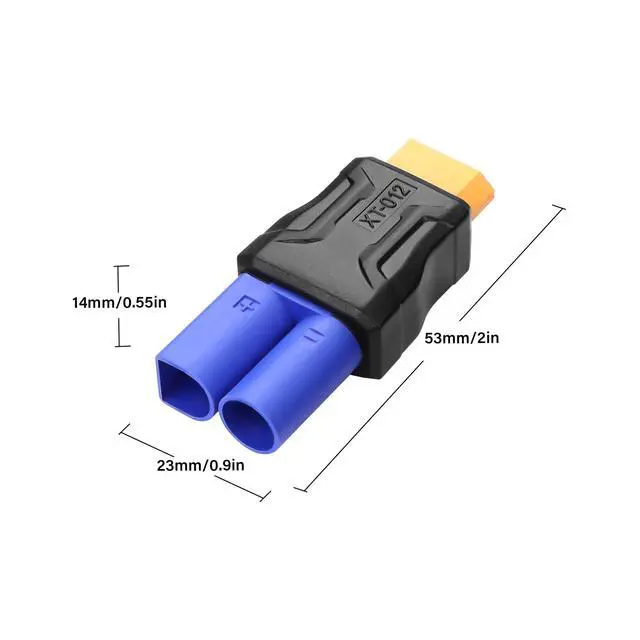 Alt view image 5 of 6 - BUCIER 2 Pack EC5 to XT60 Connector Adapter Wireless for RC FPV Drone Car Lipo Battery Charger ESC (EC5 Male to XT60 Female)
