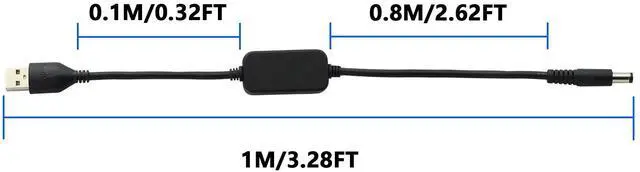 Alt view image 3 of 6 - BUCIER 3.28ft USB 5V to DC 12V Converter Step Up Voltage Converter Power Cable,for Camera, Desk lamp, Speakers, Blue Tooth Headset, and Other 5V Devices.(5.5 x 2.1mm)