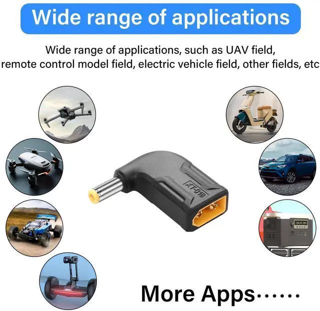 Alt view image 4 of 7 - BUCIER 2 Pack XT60 to DC5525 Adapter XT60 to DC 5.5mm X 2.5mm Wireless for TS100 Soldering Iron, FPV Monitor Power,Drone (XT-018)