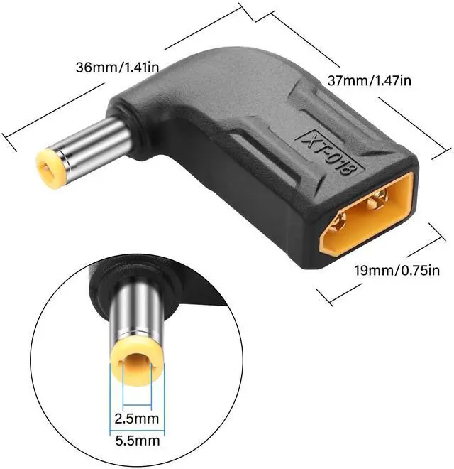 Alt view image 6 of 7 - BUCIER 2 Pack XT60 to DC5525 Adapter XT60 to DC 5.5mm X 2.5mm Wireless for TS100 Soldering Iron, FPV Monitor Power,Drone (XT-018)