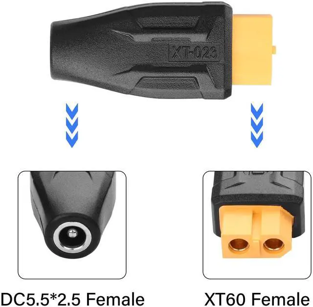 Alt view image 2 of 7 - BUCIER 2 Pack XT60 to DC5525 Adapter XT60 to DC 5.5mm X 2.5mm Wireless for TS100 Soldering Iron, FPV Monitor Power,Drone (XT-023)