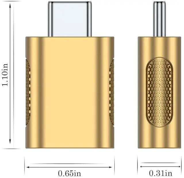 Alt view image 6 of 7 - BUCIER 10Gbps USB C to USB 3.1 Adapter (4 Pack), Thunderbolt 4/3 to USB OTG Converter for iPhone 15, MacBook, iPad, iMac and More Type C Devices - Gold