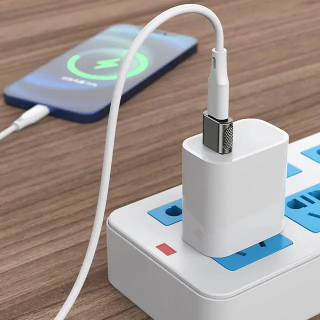 Alt view image 5 of 7 - BUCIER USB C Female to USB Male Adapter 2 Pack, USB Type C Cable to USB A Charger Converter for Apple Watch 9 8 7, iPhone 15 14 13 12, AirPods, iPad and More - Space Grey