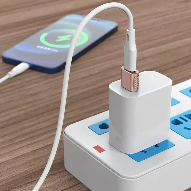 Alt view image 5 of 7 - BUCIER USB C Female to USB Male Adapter 2 Pack, USB Type C Cable to USB A Charger Converter for Apple Watch Ultra SE Series 8 7, iPhone 14 13 12 11 Pro Max Plus, AirPods, iPad and More - Rose Gold