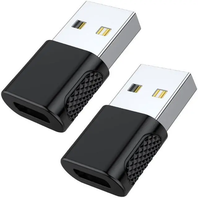 Main image of BUCIER USB C Female to USB Male Adapter 2 Pack, USB Type C Cable to USB A Charger Converter for Apple Watch Ultra SE Series 8 7, iPhone 14 13 12 11, AirPods, iPad and More - Black