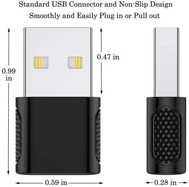 Alt view image 2 of 7 - BUCIER USB C Female to USB Male Adapter 2 Pack, USB Type C Cable to USB A Charger Converter for Apple Watch Ultra SE Series 8 7, iPhone 14 13 12 11, AirPods, iPad and More - Black