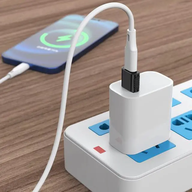 Alt view image 5 of 7 - BUCIER USB C Female to USB Male Adapter 2 Pack, USB Type C Cable to USB A Charger Converter for Apple Watch Ultra SE Series 8 7, iPhone 14 13 12 11, AirPods, iPad and More - Black