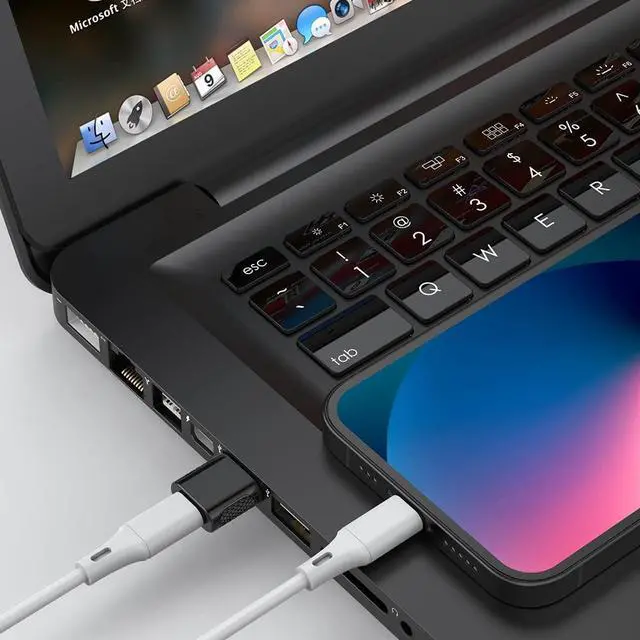 Alt view image 7 of 7 - BUCIER USB C Female to USB Male Adapter 2 Pack, USB Type C Cable to USB A Charger Converter for Apple Watch Ultra SE Series 8 7, iPhone 14 13 12 11, AirPods, iPad and More - Black