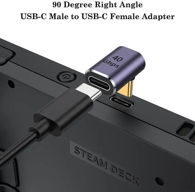 Alt view image 2 of 7 - BUCIER 90 Degree Right Angle USB C Male to USB C Female Adapter, Up and Down USB Type C Adapter Extender for Steam Deck, ROG Ally, Switch, Notebook, PC, Tablet, Phone and More - 2 Pack