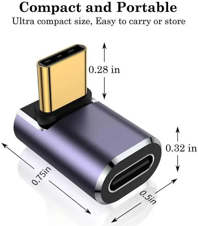 Alt view image 6 of 7 - BUCIER 90 Degree Right Angle USB C Male to USB C Female Adapter, Up and Down USB Type C Adapter Extender for Steam Deck, ROG Ally, Switch, Notebook, PC, Tablet, Phone and More - 2 Pack