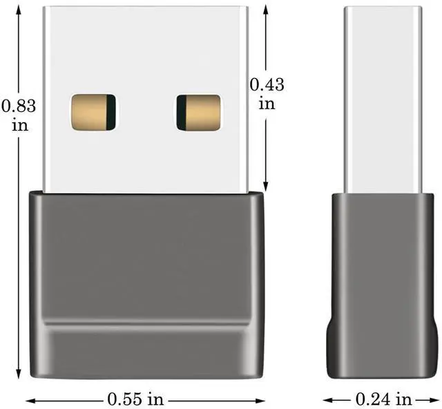 Alt view image 2 of 7 - BUCIER USB C Female to USB Male Adapter (4 Pack), Ultra Compact Converter Compatible with iPhone 16 15 Apple Watch AirPods CarPlay and More, Gray Aluminium Alloy