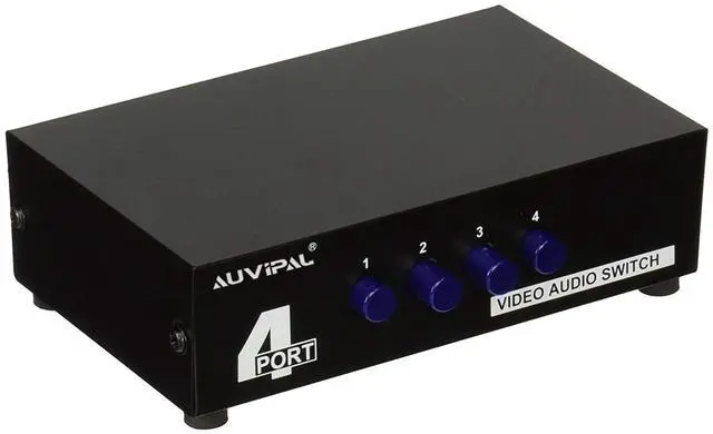 Alt view image 2 of 7 - BUCIER 4-Way RCA Switch, 4 in 1 Out Composite Switcher, Video L/R Stereo Audio AV Selector Box for DVD VCR VHS AV Receiver PS2 Nintendo Game Consoles