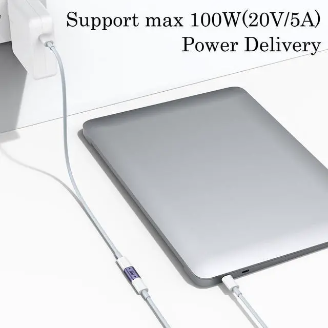 Alt view image 3 of 7 - BUCIER USB C Male to Male Adapter (2 Pack), USB Type C Connector Extender Compatible with Thunderbolt 4/3 Support up to 100W Charging, 40Gbps Data Transfer and 8K@60Hz Video