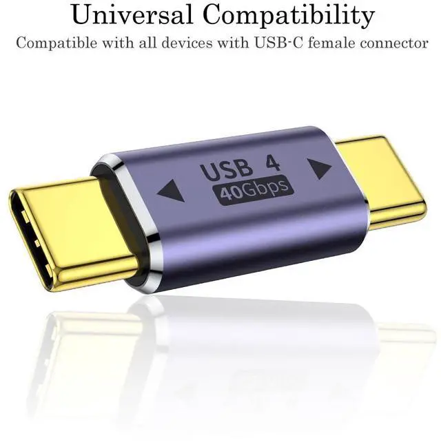 Alt view image 7 of 7 - BUCIER USB C Male to Male Adapter (2 Pack), USB Type C Connector Extender Compatible with Thunderbolt 4/3 Support up to 100W Charging, 40Gbps Data Transfer and 8K@60Hz Video