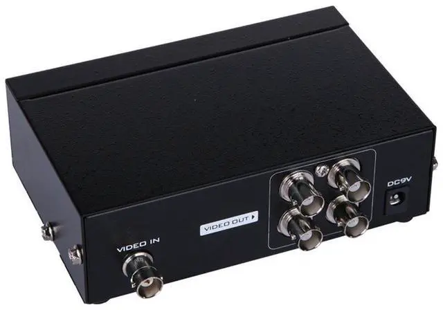 Main image of BUCIER 4-Port (1 Input 4 Output) BNC Video Splitter Box Coaxial Distributor Amplifier for Video Monitoring System CCTV Security Camera