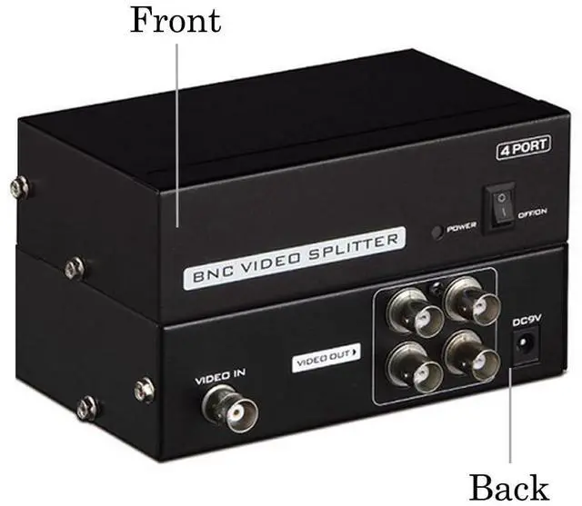 Alt view image 2 of 7 - BUCIER 4-Port (1 Input 4 Output) BNC Video Splitter Box Coaxial Distributor Amplifier for Video Monitoring System CCTV Security Camera