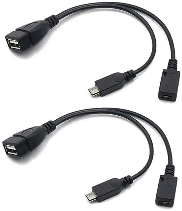 Main image of BUCIER 2-in-1 Micro USB to USB Adapter (OTG Cable + Power Cable) for Fire Stick, PlayStation Classic and More - 2 Pack
