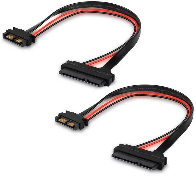 Main image of BUCIER Slimline SATA 13 to 22 Pin Adapter, 2.5" HDD/SSD/Laptop CD-ROM Connector - 2PCS 30cm