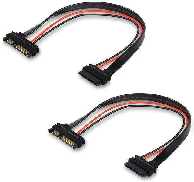 Main image of BUCIER Slimline SATA 22 Pin Male to 13 Pin Female Cable Adapter, Serial ATA 7+15 to 7+6 Extension Connector for Desktop Laptop CD-ROM Hard Disk Drive - 2PCS 30cm