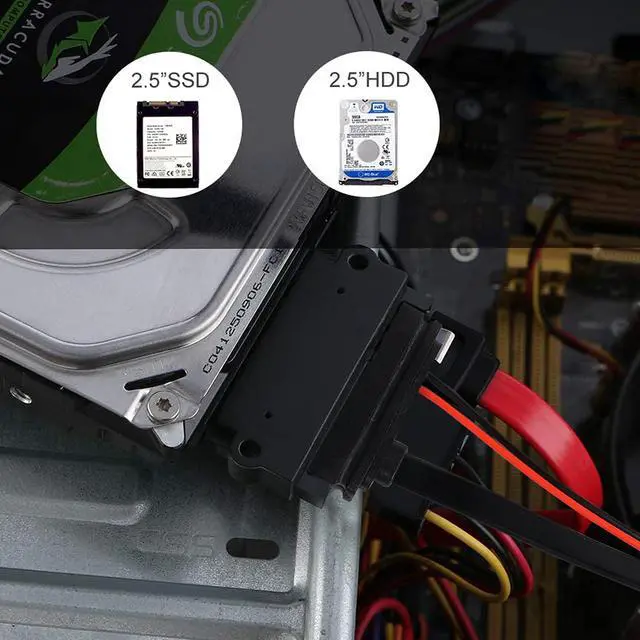 Alt view image 3 of 7 - BUCIER Slimline SATA 22 Pin Male to 13 Pin Female Cable Adapter, Serial ATA 7+15 to 7+6 Extension Connector for Desktop Laptop CD-ROM Hard Disk Drive - 2PCS 30cm