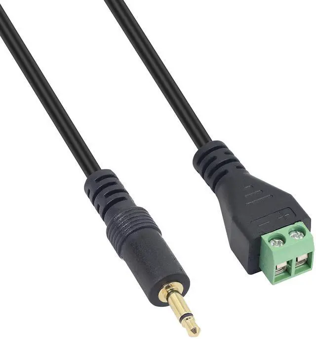 Alt view image 2 of 4 - BUCIER 3.5mm Terminal Block Cable, 1/8 Inch TS Mono Solderless Screw Terminal Speaker Wire 3.5mm 2 pole Male to 2Pin Bolt Headphone Balum Patch Cord (2 Pack-32CM)