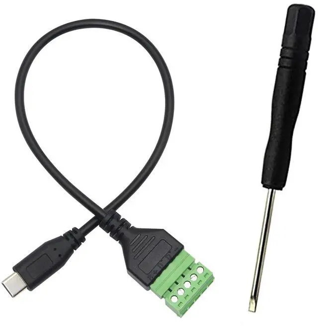 Main image of BUCIER USB C Terminal, Type C Male Screw Terminal Block Connector Solderless Pluggable 5P Block Extension Cord Transfer Data & Charging for Type-C Interface Devices (USB C Male)