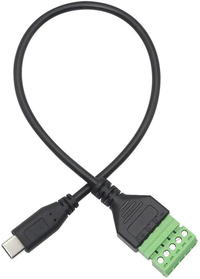 Alt view image 5 of 7 - BUCIER USB C Terminal, Type C Male Screw Terminal Block Connector Solderless Pluggable 5P Block Extension Cord Transfer Data & Charging for Type-C Interface Devices (USB C Male)