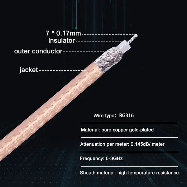 Alt view image 4 of 7 - BUCIER SMA Y Splitter Cable SMA Female to Dual Male Coaxial RG316 Extension Lead Cable Adapter for GSM/GPRS/WiFi Network Card Module -15cm/5.9inch2pcs