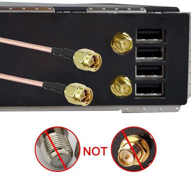 Alt view image 3 of 7 - BUCIER SMA Y Splitter Cable SMA Female to Dual Male Coaxial RG316 Extension Lead Cable Adapter for GSM/GPRS/WiFi Network Card Module -15cm/5.9inch2pcs