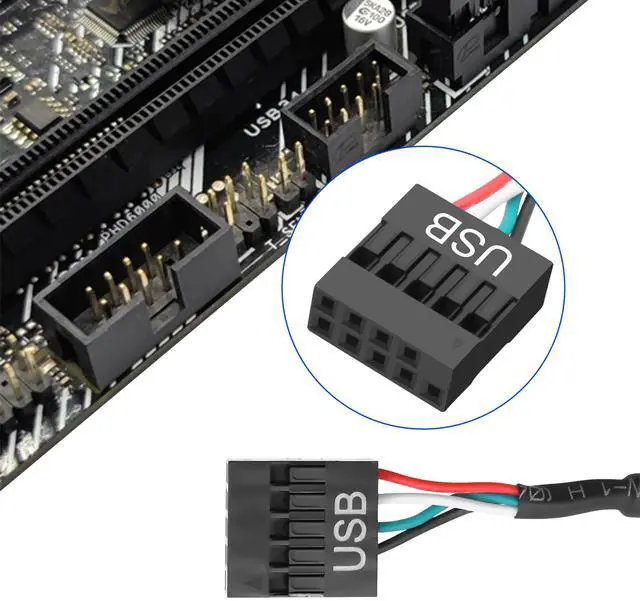 Alt view image 5 of 7 - BUCIER Motherboard USB 9 Pin Header to USB C Adapter Cable 26AWG USB Type-C Male to Dupont 4 Pin Female Mainboard Data Cord for Chassis Motherboard Graphics Card -50CM/1.6FT 2PCS