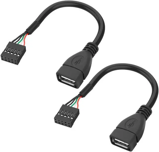 Main image of BUCIER USB 2.0 Female to Motherboard 9 Pin Header Adapter Cable USB Type A Port to Dupont 5 Pin Female Mainboard Data Cable Cord -10CM/3.9IN 2Pcs