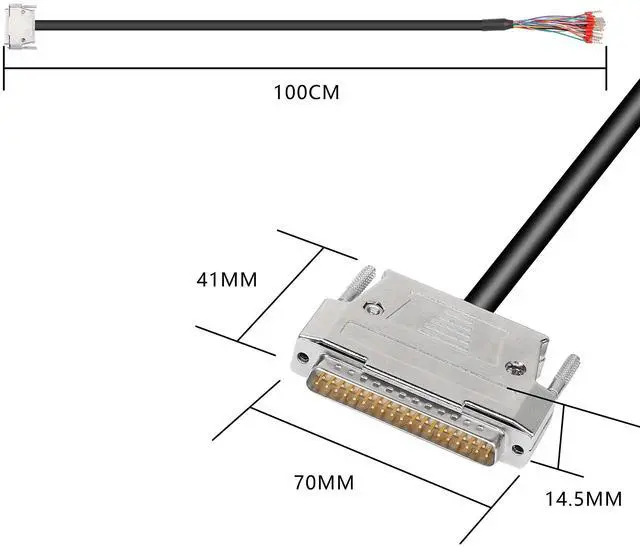 Alt view image 2 of 7 - BUCIER DB37 Connector Adapter 37 Pin Serial Extension Cable Solderless 37-Pin Port Breakout Replacement Cable with Bare Wire - 1M/3.2Ft (DB37 Male)