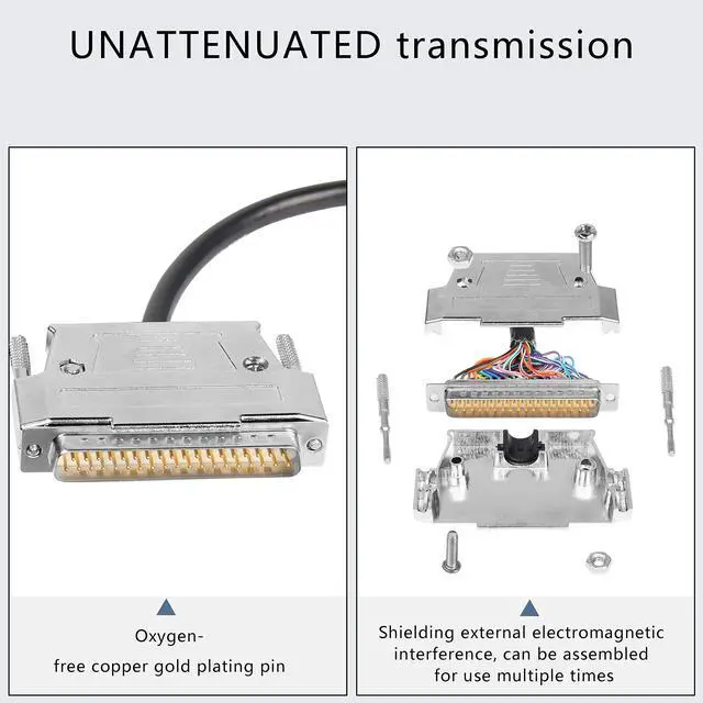 Alt view image 3 of 7 - BUCIER DB37 Connector Adapter 37 Pin Serial Extension Cable Solderless 37-Pin Port Breakout Replacement Cable with Bare Wire - 1M/3.2Ft (DB37 Male)