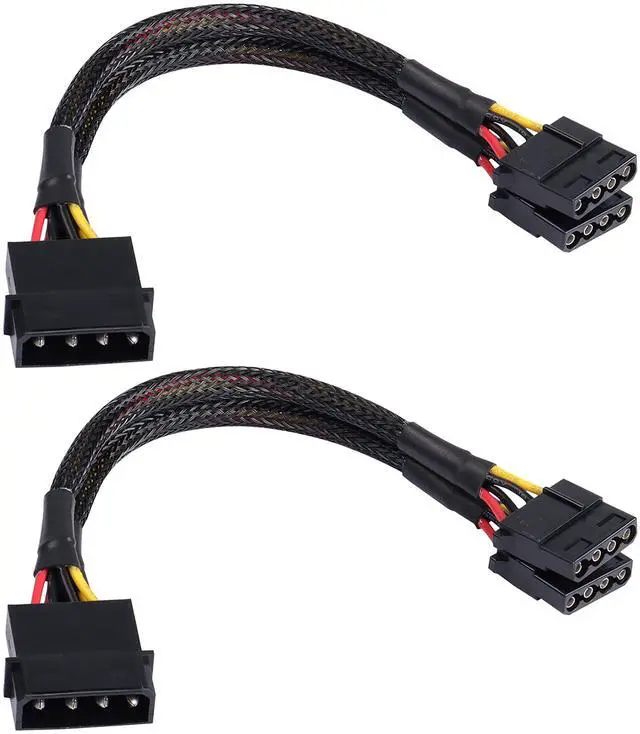 Main image of BUCIER 4 Pin IDE Y Splitter Adapter Connecter Cable 4 Pin IDE Male to Dual Female Power Supply Extension Cable-23cm/9inch 2 pcs
