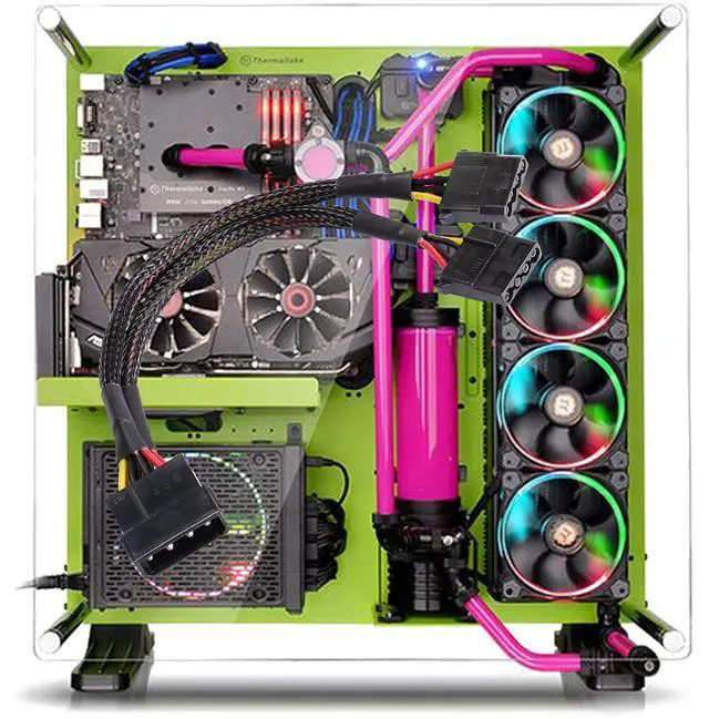 Alt view image 6 of 7 - BUCIER 4 Pin IDE Y Splitter Adapter Connecter Cable 4 Pin IDE Male to Dual Female Power Supply Extension Cable-23cm/9inch 2 pcs