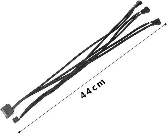 Alt view image 6 of 6 - BUCIER SATA to 3 Pin 4 Pin PWM Fan Adapter Splitter Hub for 12V Desktop Computer Cooler Case Fans, 2 Pieces Packing