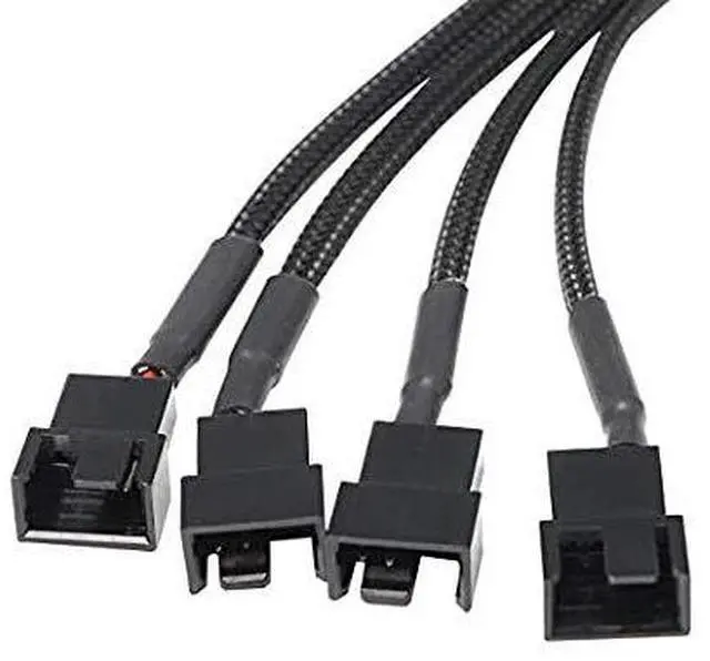 Alt view image 3 of 7 - BUCIER SATA to 3 Pin 4 Pin Fan Adapter,15pin SATA to 4 x 3 pin / 4 Pin 12V PC Case Fan Splitter Extension Power Cable Adapter-28cm-2pcs