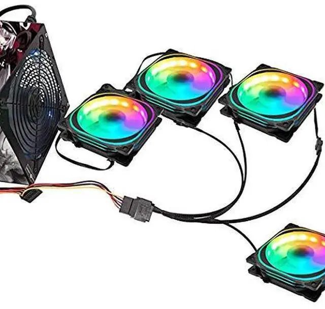 Alt view image 6 of 7 - BUCIER SATA to 3 Pin 4 Pin Fan Adapter,15pin SATA to 4 x 3 pin / 4 Pin 12V PC Case Fan Splitter Extension Power Cable Adapter-28cm-2pcs